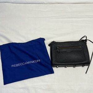 Rebecca minkoff black on black stud crossbody purse, convertible strap